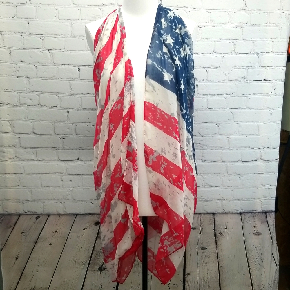 American flag scarf vest one size fits most (small-large)